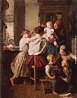 Famous Present Paintings - Children Making Their Grandmother a Present on Her Name Day